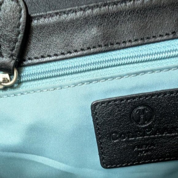 COLE HAAN ALEXA BLACK LEATHER BAGUETTE BUCKLE SHOULDER BAG - Picture 9 of 12